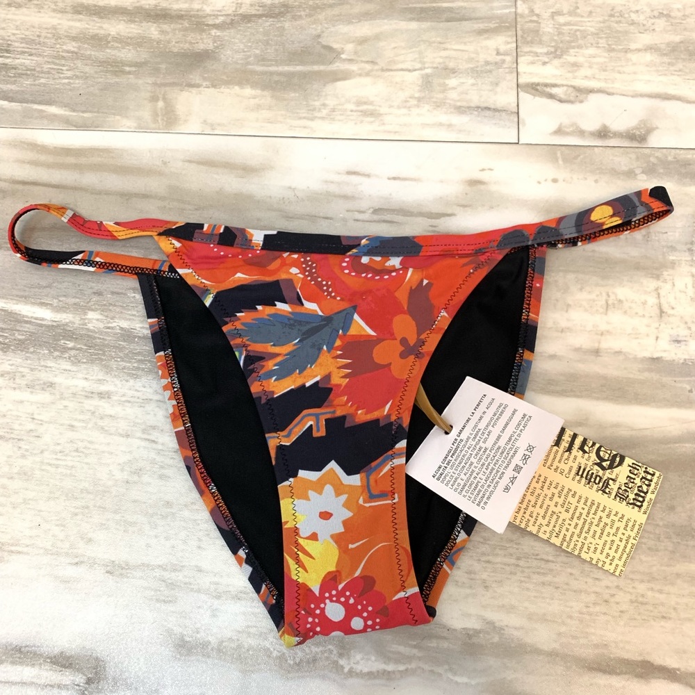 John Galliano Multi Color Printed Bikini Bottom